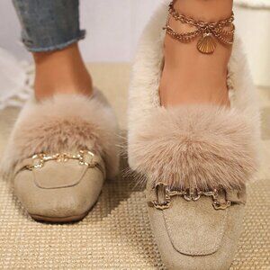 Khaki Casual Women's Flat Slip-On Shoes